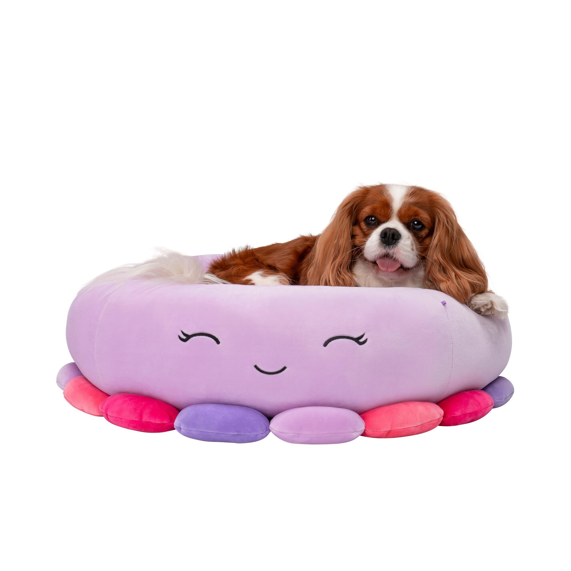 Squishmallows Oficjalne 61-centymetrowe legowisko dla zwierząt Beula Octopus - średnie Ultrasoft oficjalne pluszowe legowisko dla zwierząt domowych, fioletowe