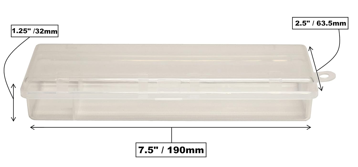 Creative Hobbies® Clear Polypropylene Mini Storage Box with Hinged Lid & Snap Closure -For Pencils, Pens, Drill Bits, Office Supplies, Organization, Tool Box and more!