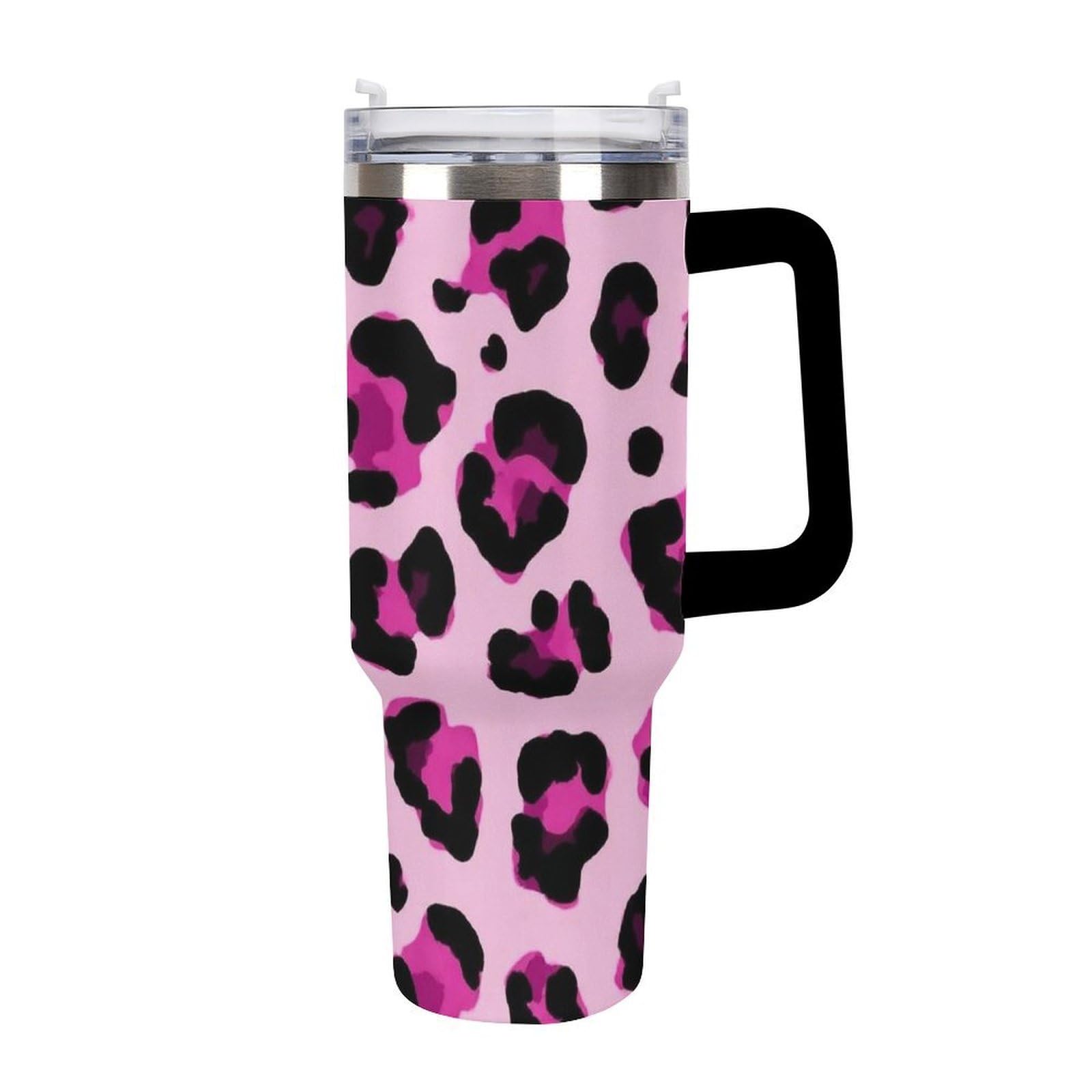Gobelet isotherme pour garçon sans fuite gobelet de voyage léopard et rose