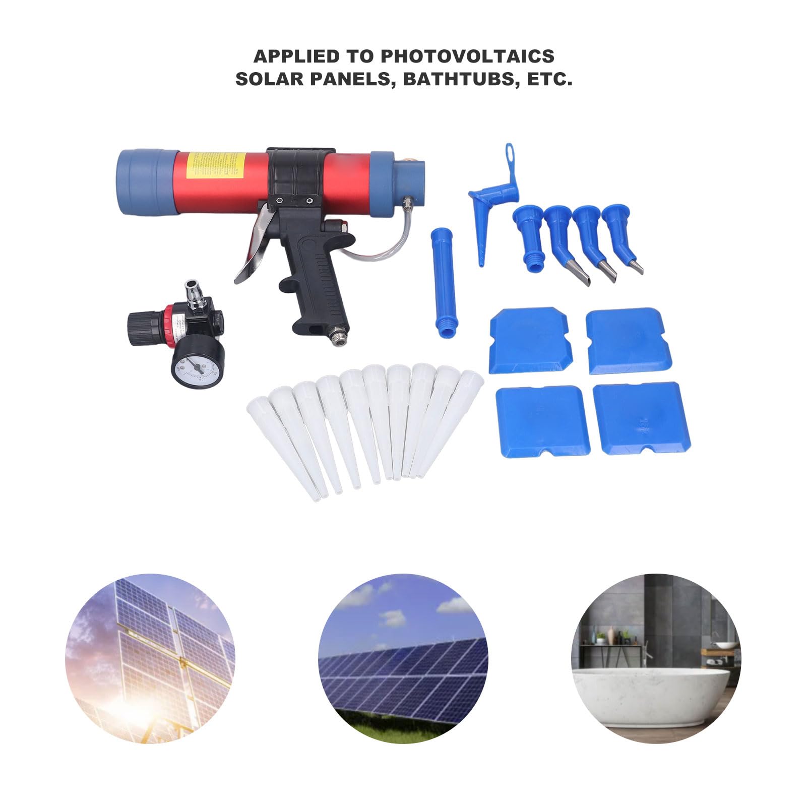 Air Caulk Gun Pneumatic Cordless Glass Glue Gun For Home Improvement