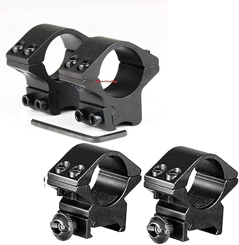 Miniatura 9 de 360 Tactical 2 anillos de alcance de rifle de perfil medio y bajo de 1 pulgada para anillos ópticos de riel de cola de milano de 0.433 in