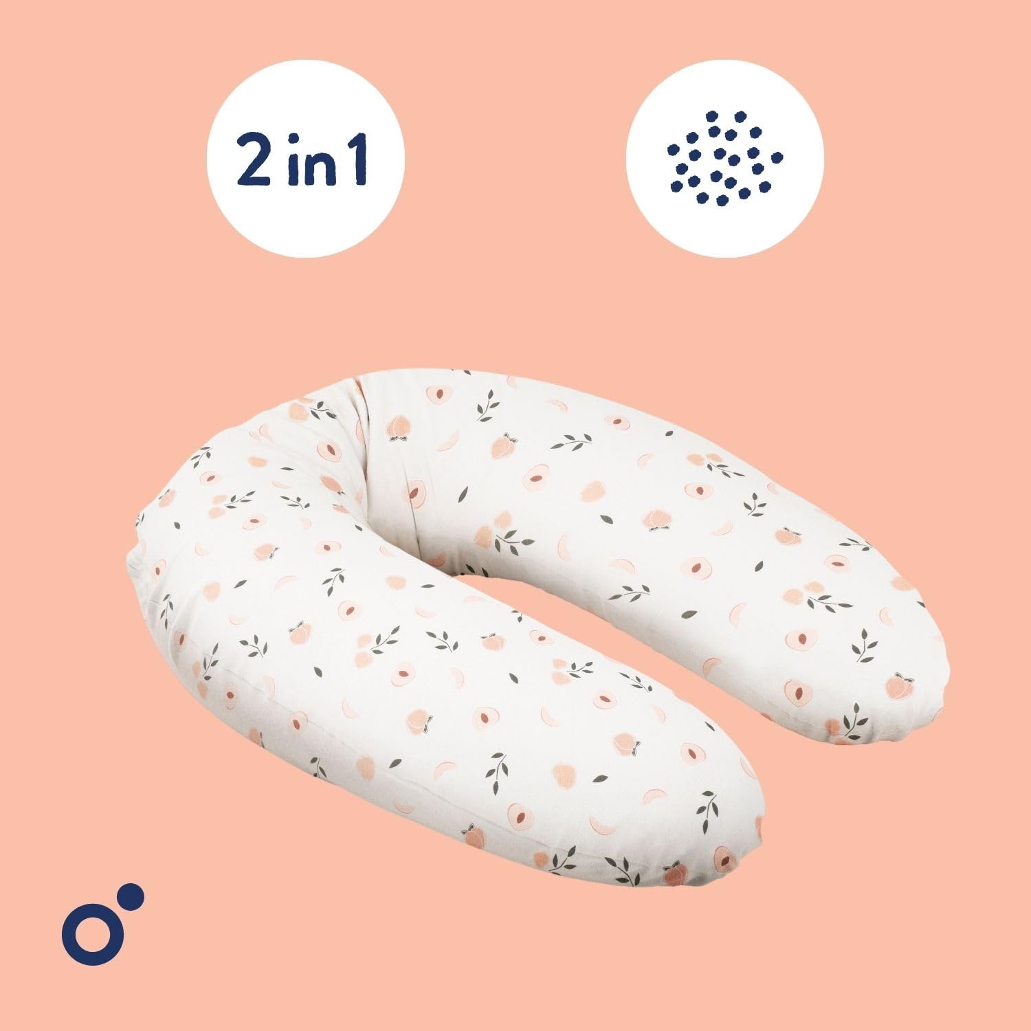 doomoo Cuscino per allattamento e gravidanza, Buddy, 180 cm, rivestimento in jersey di cotone biologico, imbottitura in microperle, certificazione Oeko-TEX Standard 100, cuscino per chi dorme sul