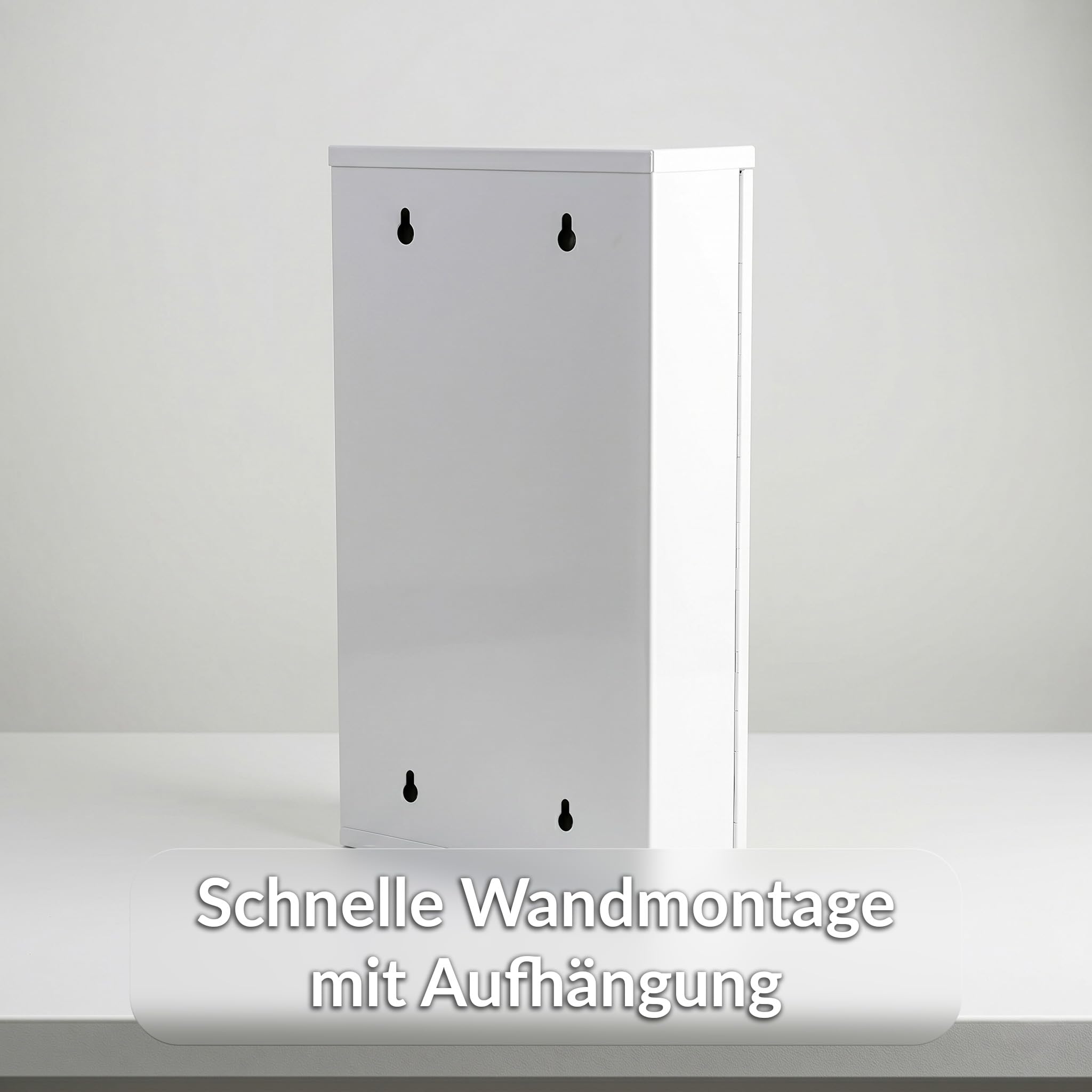 KARAT Medizinschrank Weiß 60x30cm - 4 Fächer – Abschließbarer Arzneischrank mit Milchglastür, Edelstahl oder Metall weiß, Medikamentenschrank für Bad, Küche & Praxis, Allen