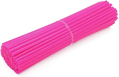 Miniatura 20 de 72 piezas universales de radios para motocicleta, motocross, coloridos, cubierta protectora para ruedas, para Yamaha Kawasaki Suzuki (naranja)