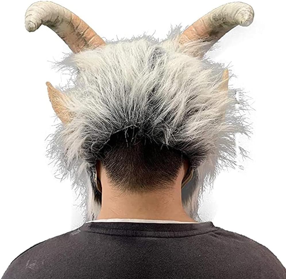 Krampus Mask Scary Halloween Mask Horror Devil Latex Mask Halloween Cosplay Party Costume Props, One Size