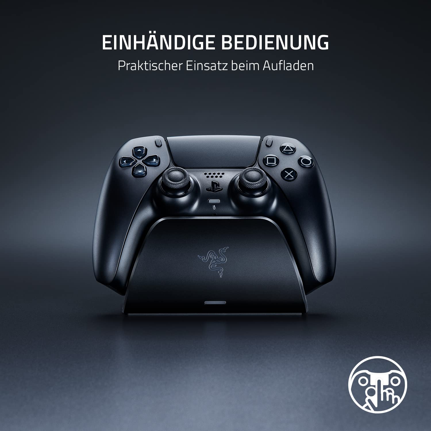 Razer Schnellladestation - Schnellladestation für PS5 Wireless-Controller (Schnellladung , Gebogenes Schalen-Design Einhändige Bedienung, Aufladen per USB) Weiß