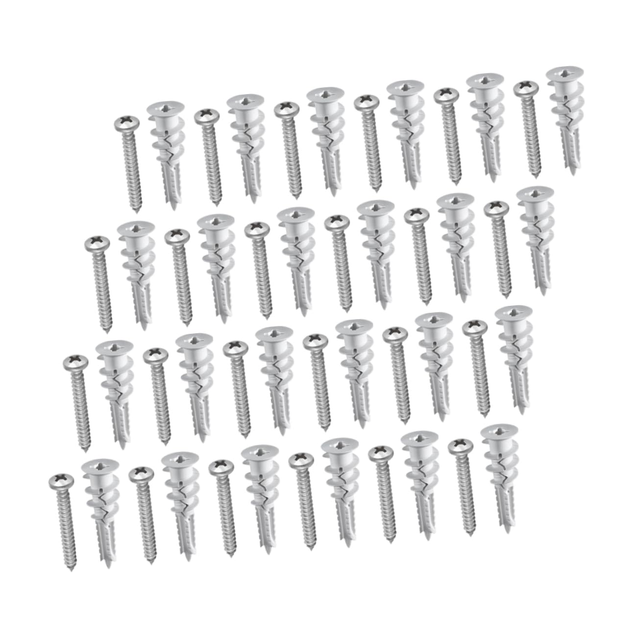 LIFKICH 50 Pack Drywall Screws Anchors Kit Self-Drilling Wall Anchors for Drywall Heavy Duty Mounting Screws Set