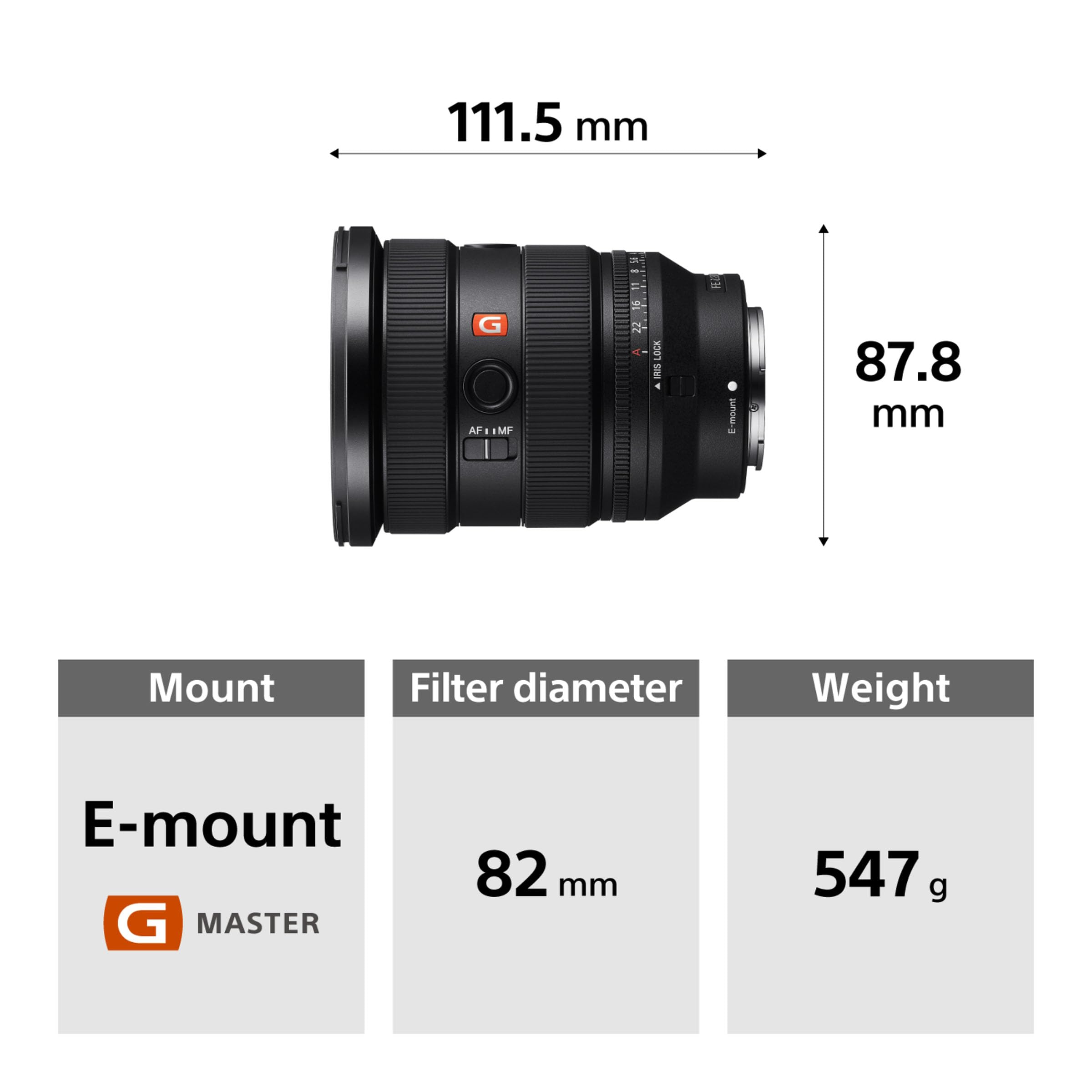 Sony E Mount FE 16-35 mm F2.8 GM I Full Frame Lens