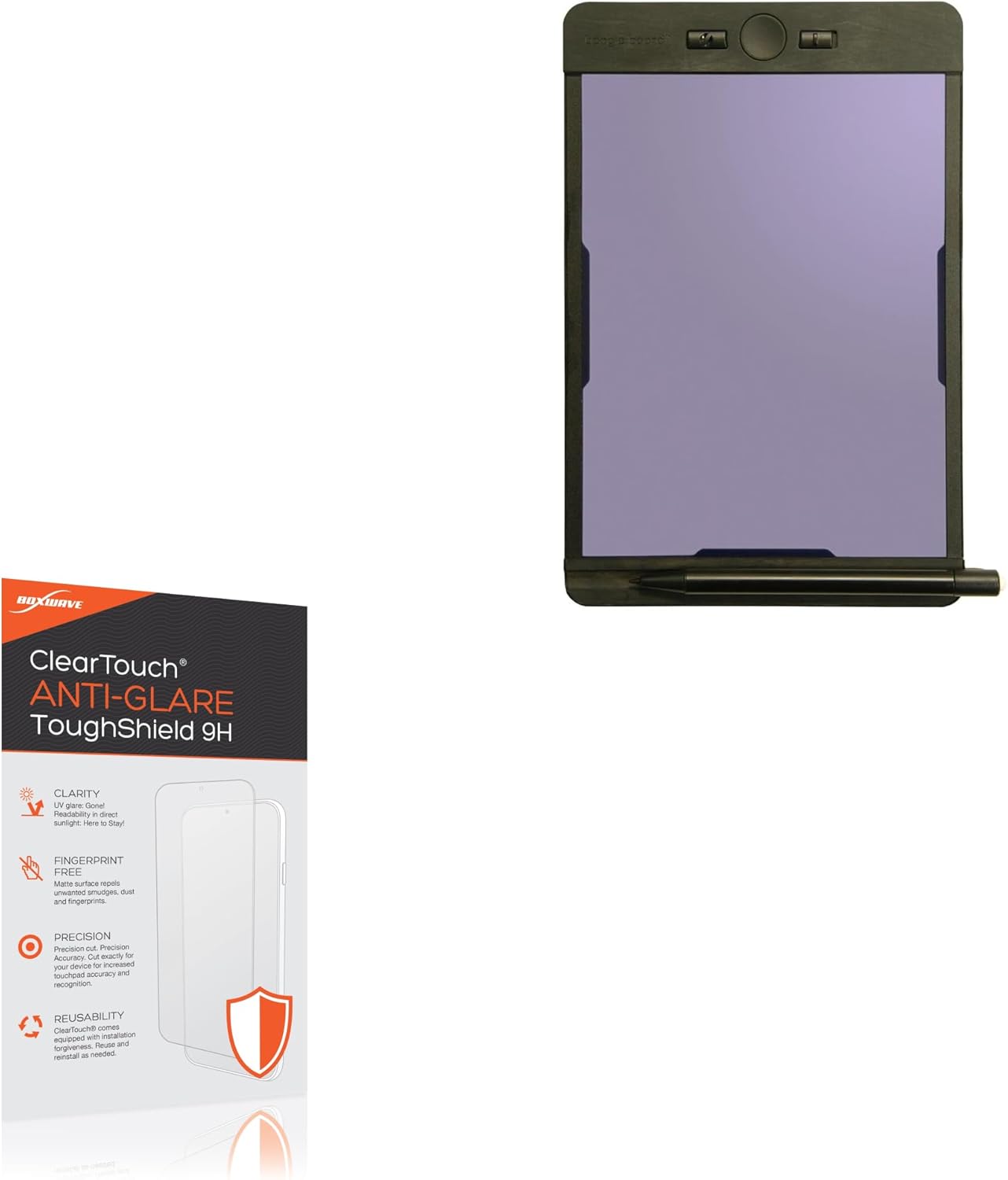 BoxWave Screen Protector Compatible with Boogie Board Blackboard Note (5.5 x 7.25 in) - ClearTouch Anti-Glare ToughShield 9H (2-Pack), Anti-Glare 9H Tough Flexible Film Screen Protector