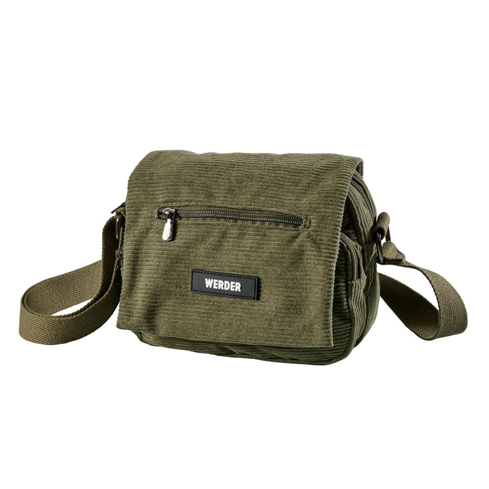 Werder Bremen SV Cord Tasche Grün – Offizielle Fan Tasche, Schultertasche & Shopper, Robuste Cord Optik, Fußball Fanartikel, Freizeit & Stadion Bag