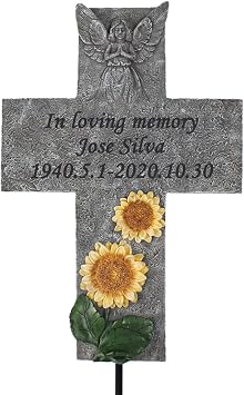 Personalized Memorial Cross Stones Plaques Engraved with Any Message