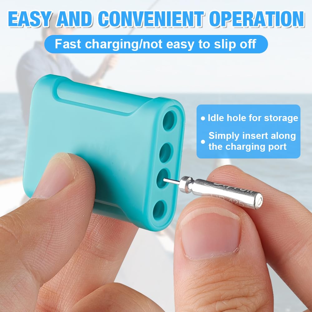 USB Wiederaufladbare CR425 Angelposen Akku mit Ladegerät, 10 Stück CR425 Led Posen Angeln Batterie, 3.7 V Aufladbar Akku für Angelposen, Angelposen Akku Led Posen Angeln für Seen und Flüsse