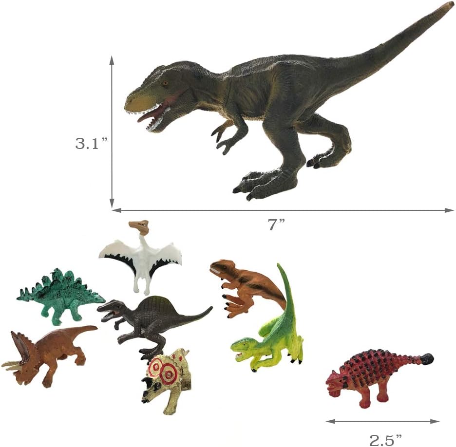 30 Piece Dinosaurs Toys Set - Plastic Dinosaurs Figures, Realistic Dinosaurs Trees & Rocks,Dinosaur Eggs and Nest,Kids Dinosaurs Toys Set for Boys and Girls