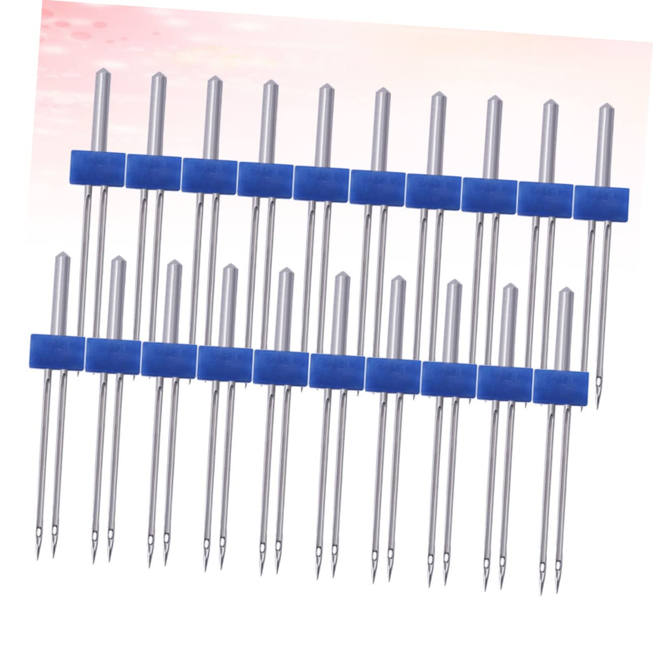 Aghi per Macchina da Cucire a Doppia Punta Blu 100 Pezzi C01-005-00171 | Metallo, 3mm, Sacchetto Singolo, Doppia Cucitura Simultanea, Uso Semplice
