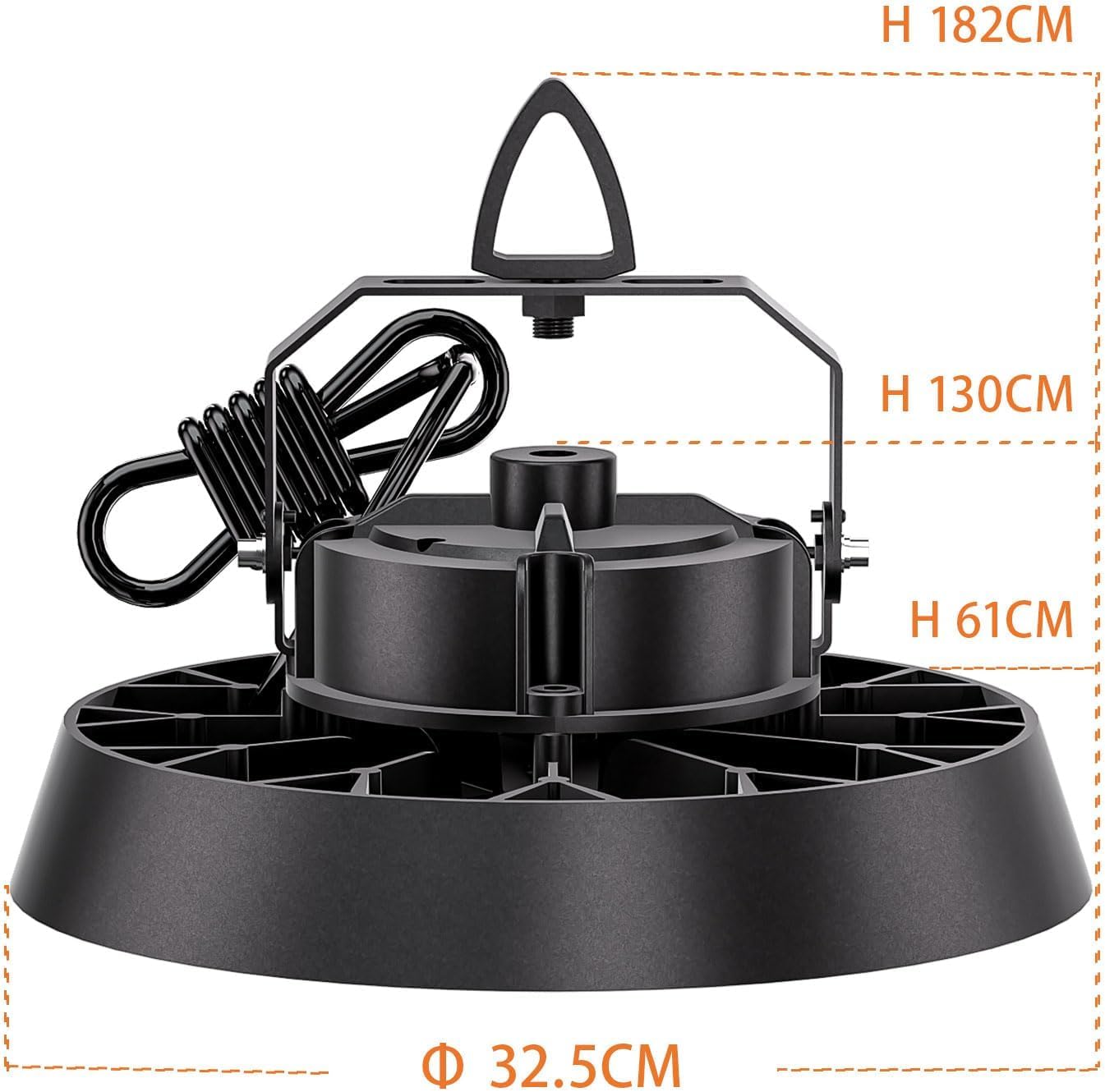 300W 170LM/W LED Hallenstrahler, Kaltweiß 5000K LED Hallenbeleuchtung, 90° Abstrahlwinkel Werkstatt Deckenleuchte, Werkstattlampe Wasserfest IP65für Keller Garage Industrieanlagen Lager