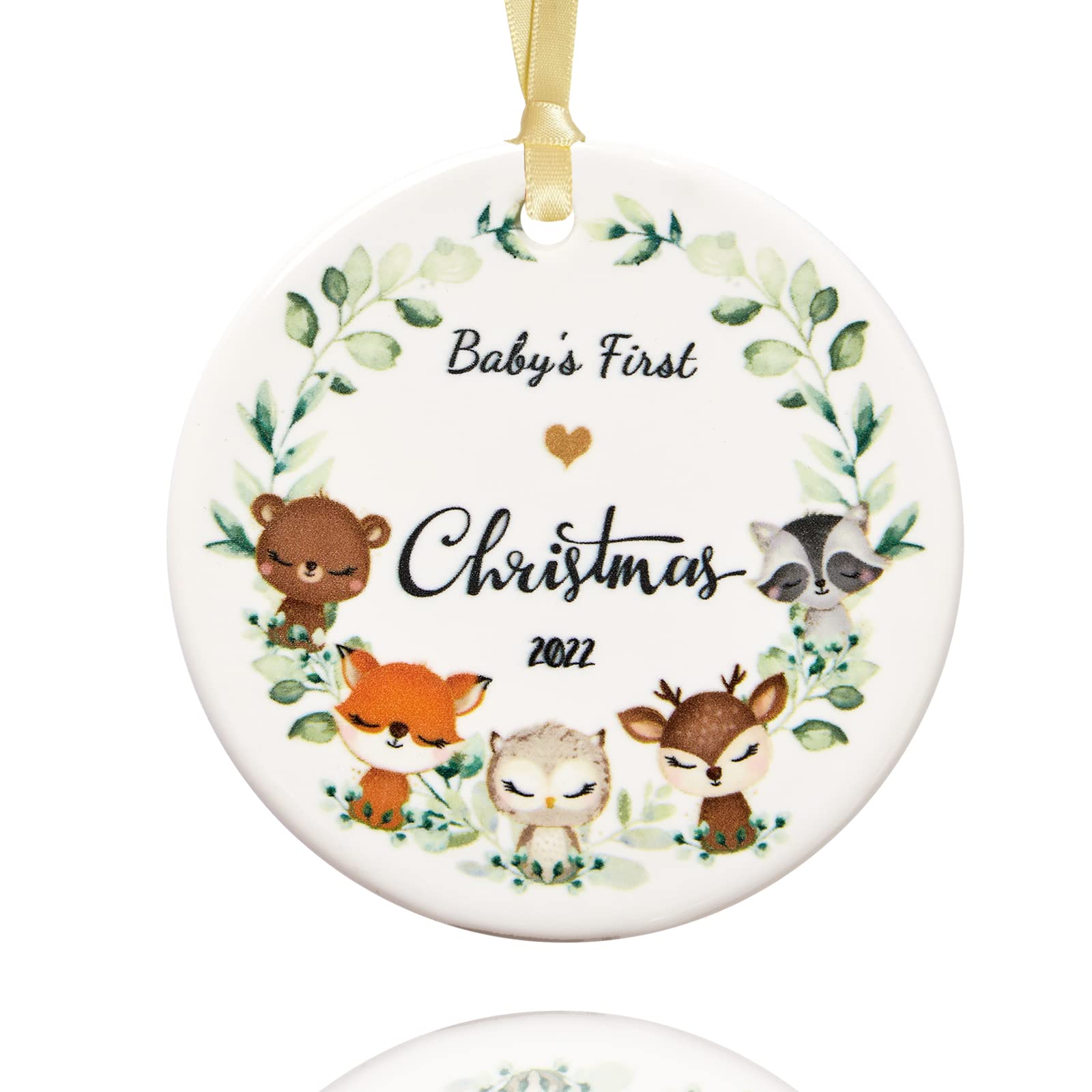 Baby First Christmas Ornament 2025, Baby's 1st Christmas Ornament 2025, My First Xmas Gifts, 2.9" Ceramic 1 Year Babies Ornaments 2025