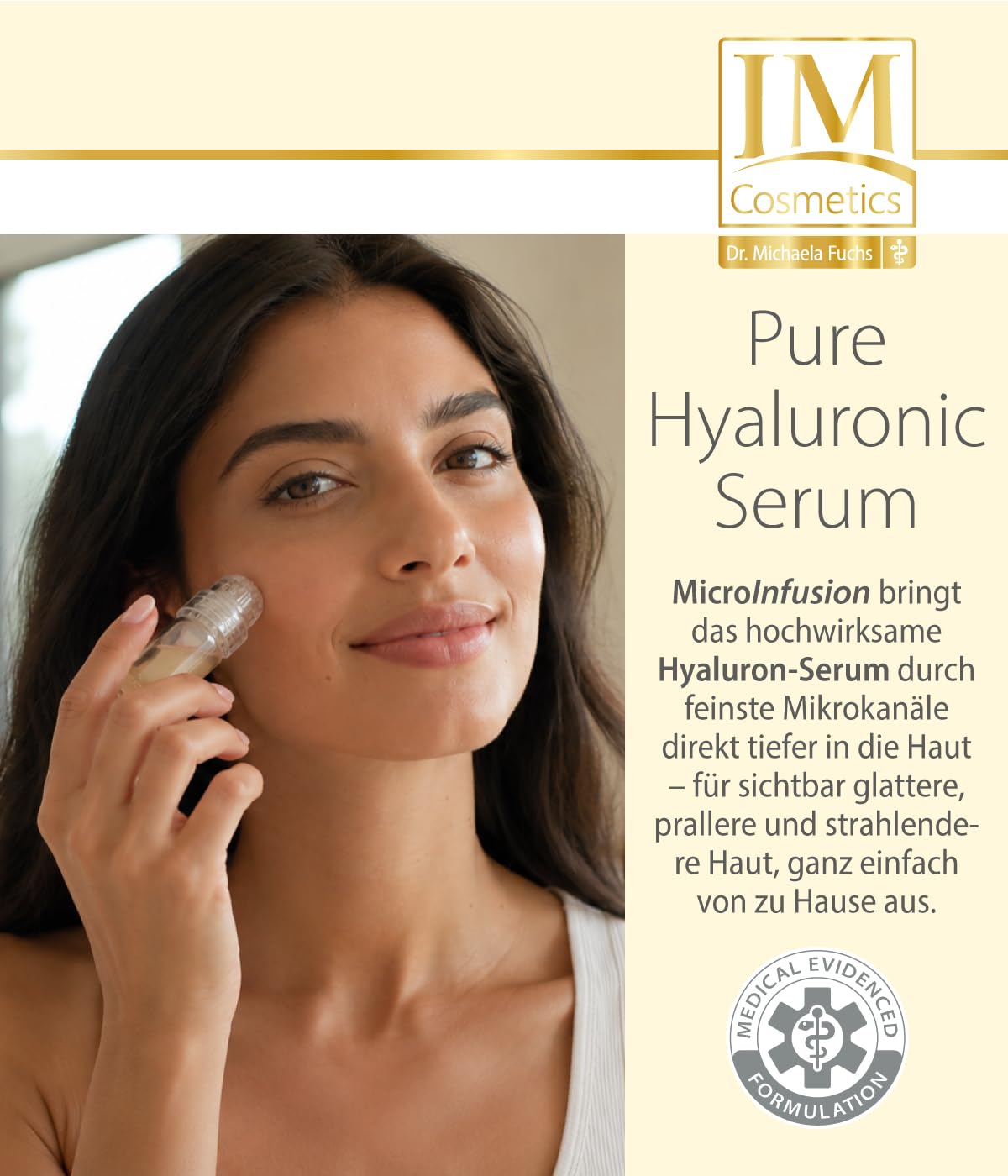 Genius IM Cosmetics MicroInfusion Pure Hyaluronic Set 4-tlg. 2-Fach Hyaluronsäure & Peptide für die natürliche Kollagenproduktion, für glattere & straffere Haut - Dr. Michaela Fuchs