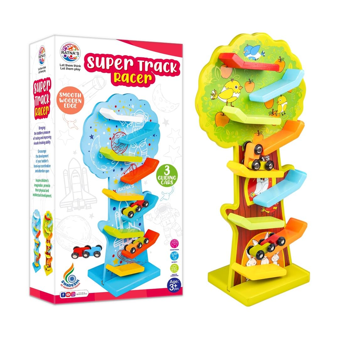 See full amazon price history chart for Ratnas Super Track Racer Wooden 9 Level Ramp Race with 3 Gliding Cars Vehicle Playsets Gift for Kids Ratnas Super Track Racer Wooden 9 Level Ramp Race with 3 Gliding Cars Vehicle Playsets Gift for Kids (B0CVN487GX) Amazon Price History, Amazon Price Tracker