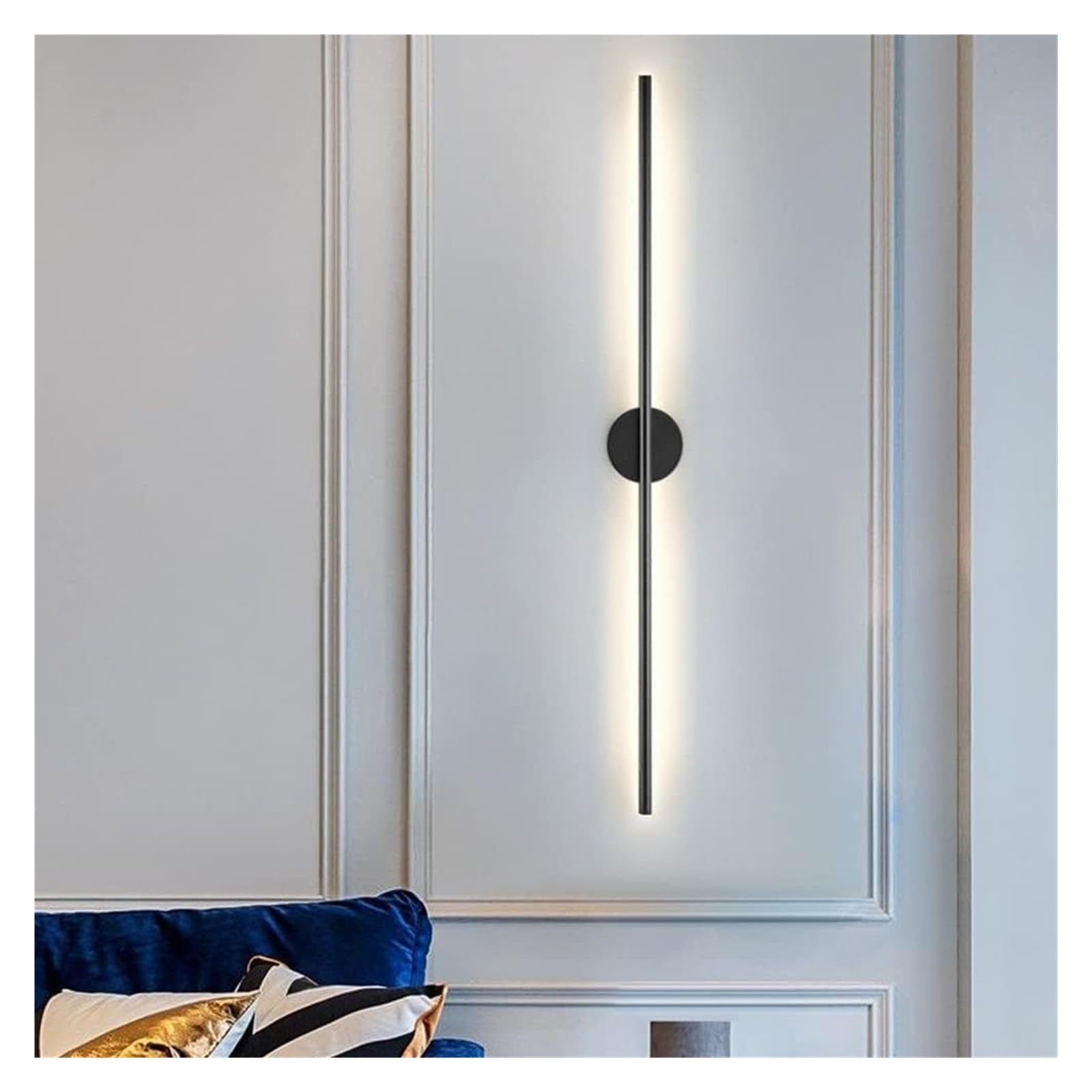 LYGXWJFC Kinkiety Kinkiety Minimalizm Długi pasek Kinkiet Aluminiowy kryty Kinkiet ścienny LED Nocny Astygmatyzm Kinkiet Oprawa ścienna do sypialni Komoda Łazienka Pokój dzienny (Czarny -6