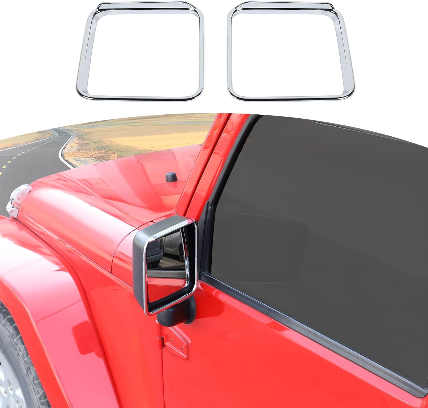 RT-TCZ for Jeep JK Side Mirror Visor Guard Eyebrow Trim Cover for Jeep Wrangler JK JKU 2007-2017 Black Carbon Fiber Grain Exterior Accessories 2pcs