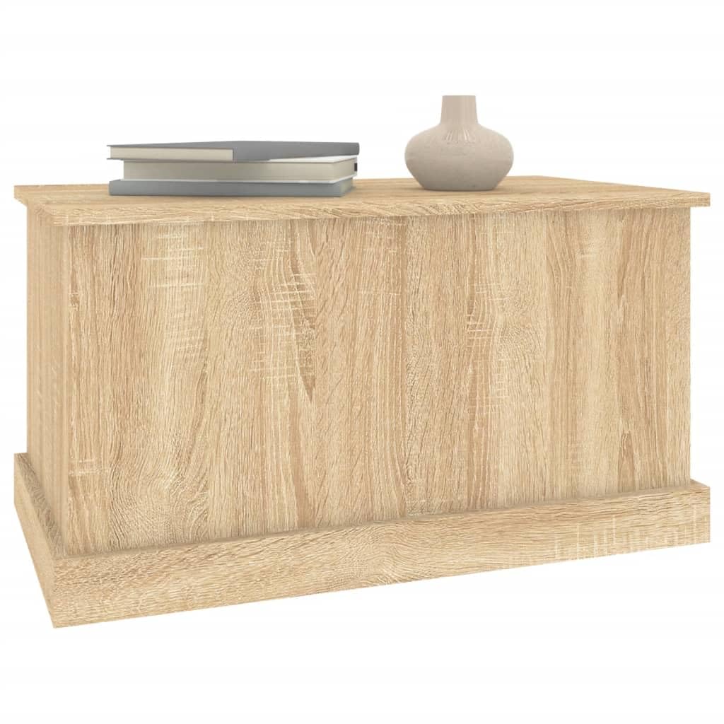 Aufbewahrungsbox Sonoma-Eiche aus Holzwerkstoff 70 x 40 x 38 cm mit Deckel, Stauraum Truhe und Sitzbank für Wohnzimmer Schlafzimmer Flur, Organizer Kiste für Spielzeug Wäsche Ordnung