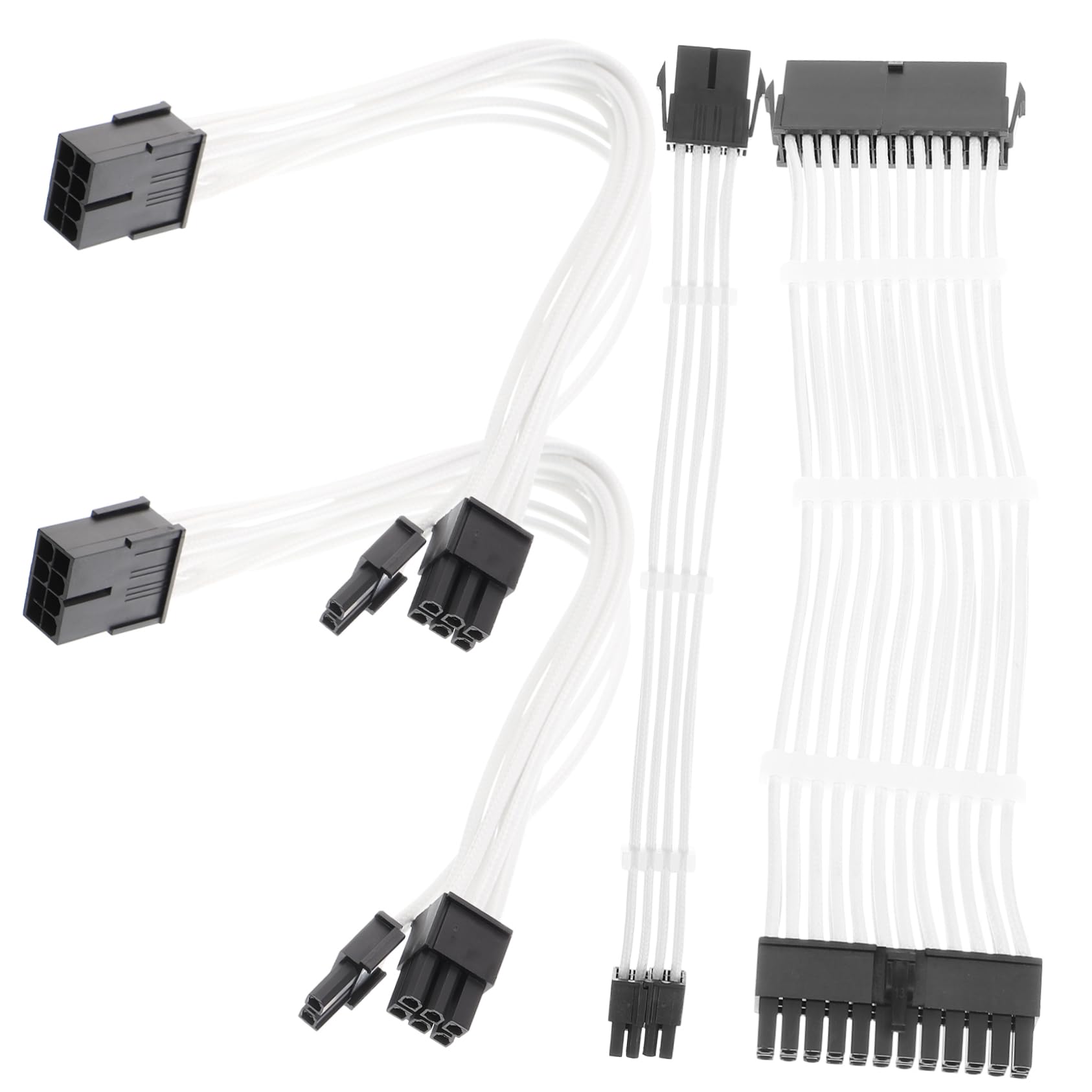 Câbles d'alimentation modulaires blancs VILLCASE 20 cm pour gestion de câbles ATX GPU PC - 8