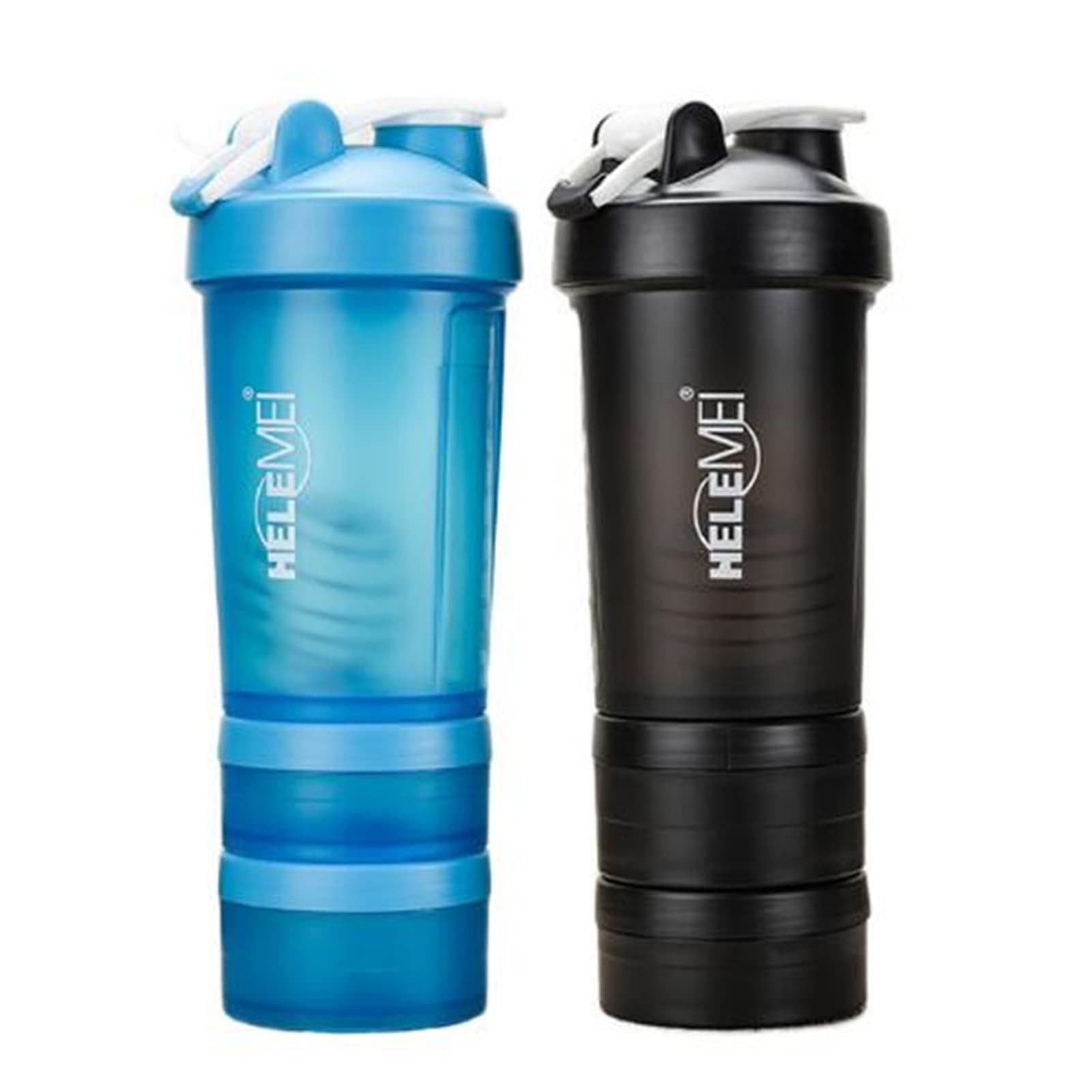 Twey Protein Polvo Shaker Botellas Spring Shaker Cup Gym Three Capas Shaker Protein Milk Shaker Deporte Botellas de Agua