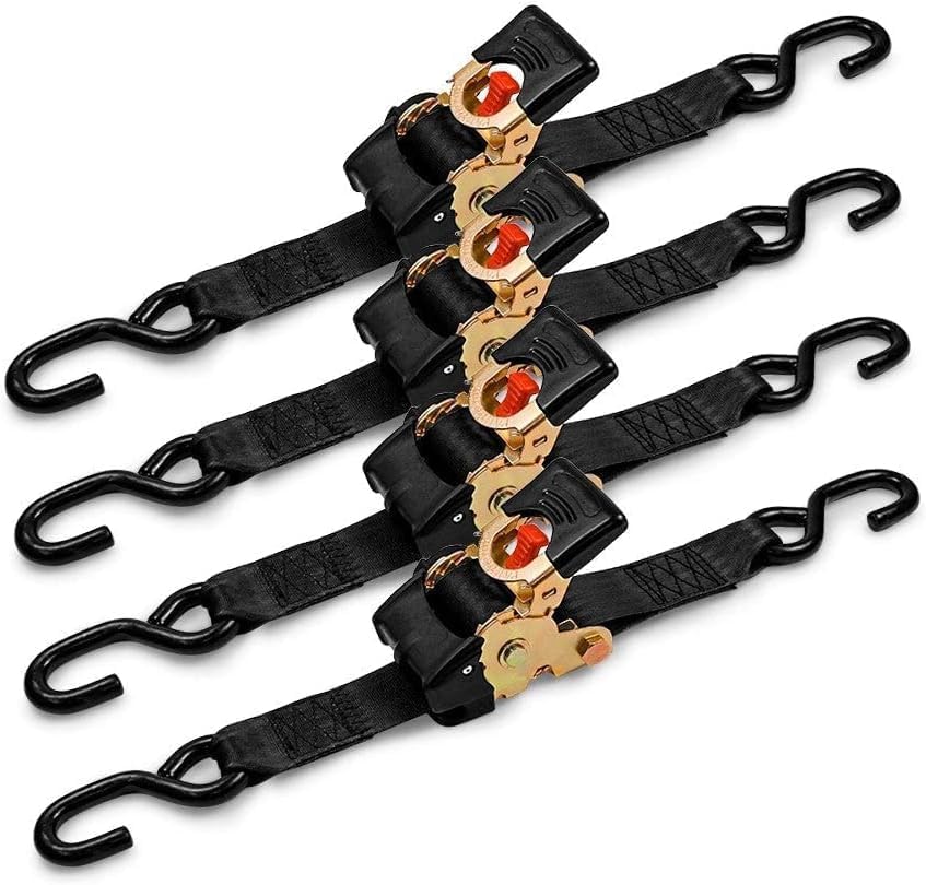 Auto Retractable Ratchet StrapsSuper Heavy Duty Break Strength – Tie Down Straps for Cargo, Truck, Trailer, Boats