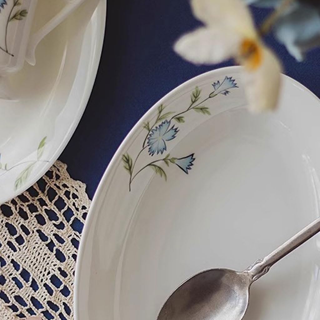 Platos Para La Cena Plato De Cena De Cerámica Pintado A Mano, Plato De Pescado Ovalado De Porcelana De Hueso For El Hogar, Plato De Desayuno, Plato De Cena Occidental Juego De Vajilla