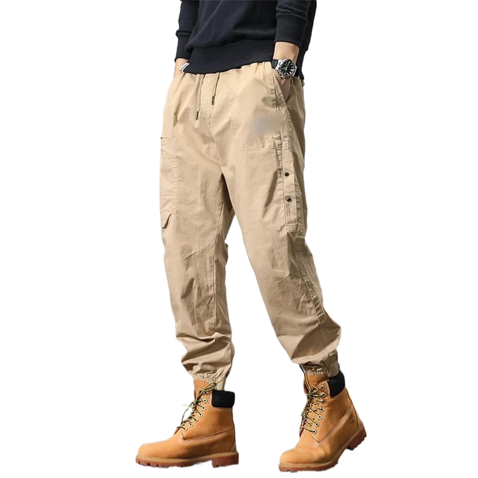 Męskie spodnie hip-hopowe, duże kieszenie, cargo harem, luźne spodnie streetwear jogger