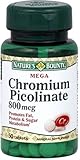Nature's Bounty Mega Chromium Picolinate 800 mcg tablets 50 ea (Pack of 2)