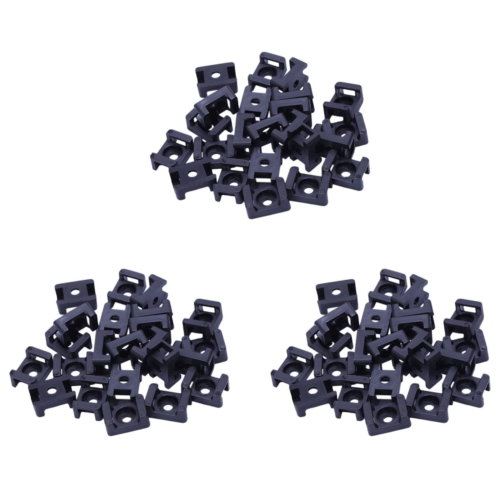 Jnchdghwa Black Bracket Mount Saddles Bases Cable Tie Bracket 23Mmx16mm 90 Units
