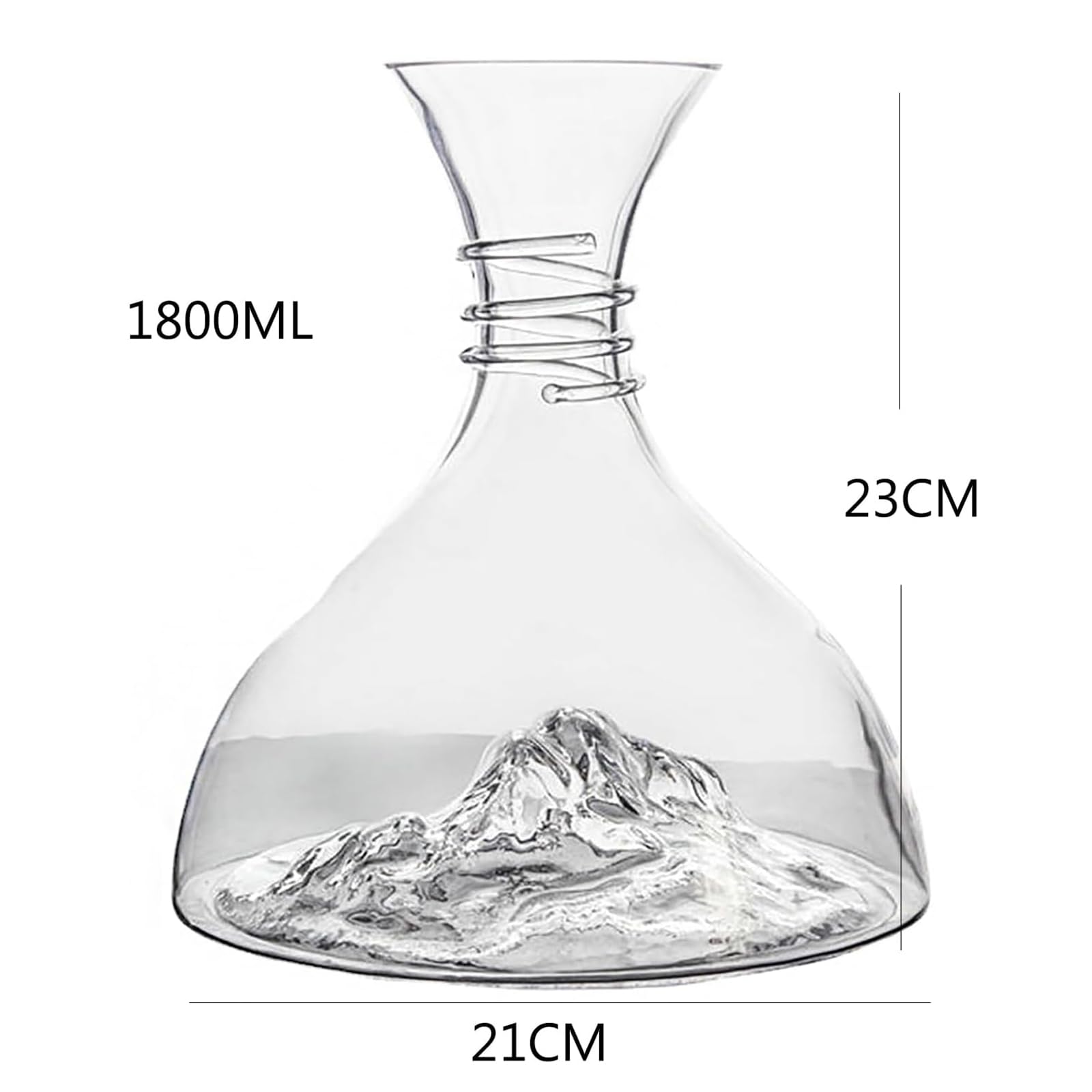 Decantador de Vino Tinto de 1800 ml, Decantador de Vino de Cristal Iceberg, Aireador de Vino rápido para el hogar Decantador de Jarra de Vino soplada a Mano para Amantes del Vino
