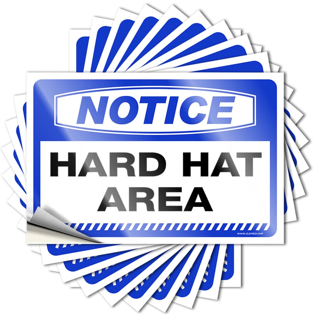 Notice Hard Hat Area Decal Dorm Room Accessories | Vintage Essentials Removable Decal Pack(6X9CM)