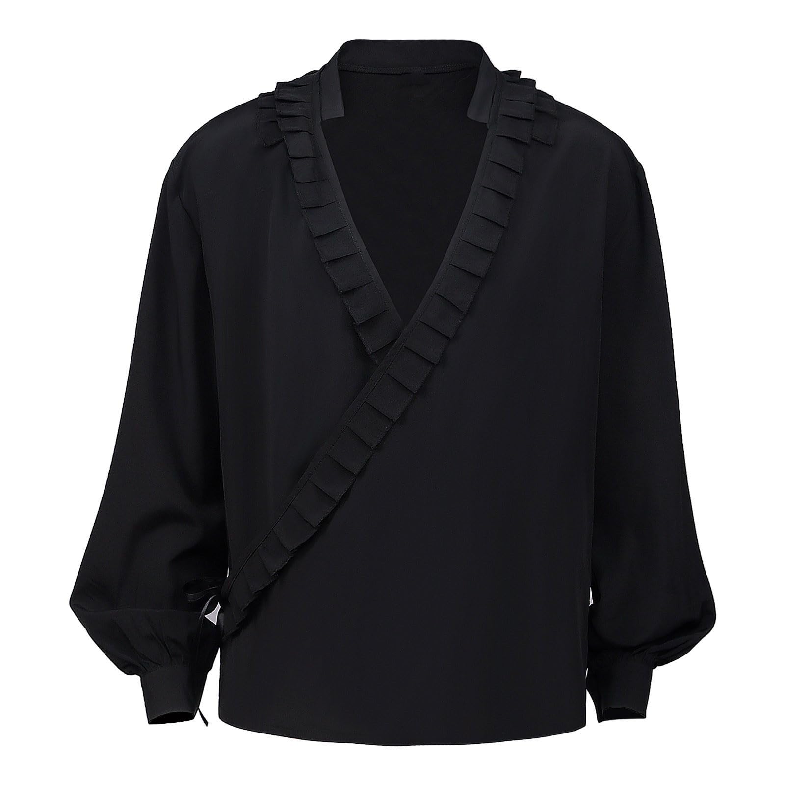 Zeiyignr Renaissance Mens Pirate Shirt Medieval Costume Ruffled Gothic Steampunk Victorian Vampire Halloween Cosplay Shirts