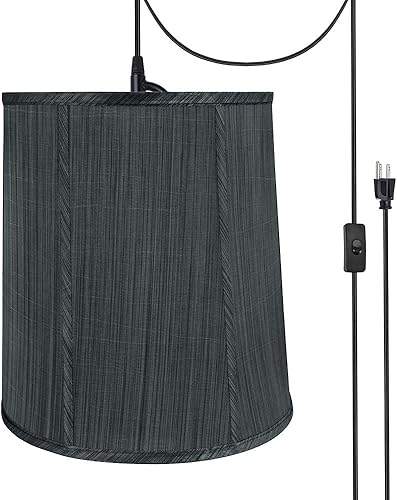 Miniatura 9 de Aspen Creative, 75038-21 - Kit de conversión de luz colgante con pantalla de tela imperio de transición, 14 pulgadas de ancho