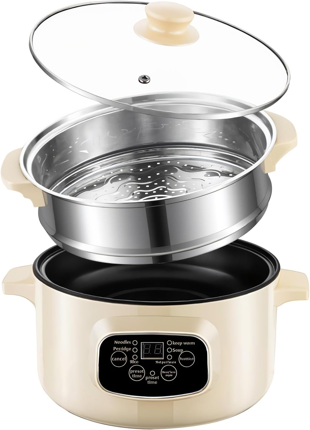 Amazon.com: Hot Pot Electric with Steamer, 3.2L Electric Pot with Delay ...