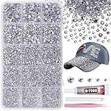 12000Pcs Silver Rhinestones for Bedazzling Kit, 2/3/4/5/6mm Mix Sizes Jelly Bedazzling Resin Gems,Gems Bedazzling for Crafting, Flatback Rhinestones for Craft DIY Face Makeup Crafts Tumblers