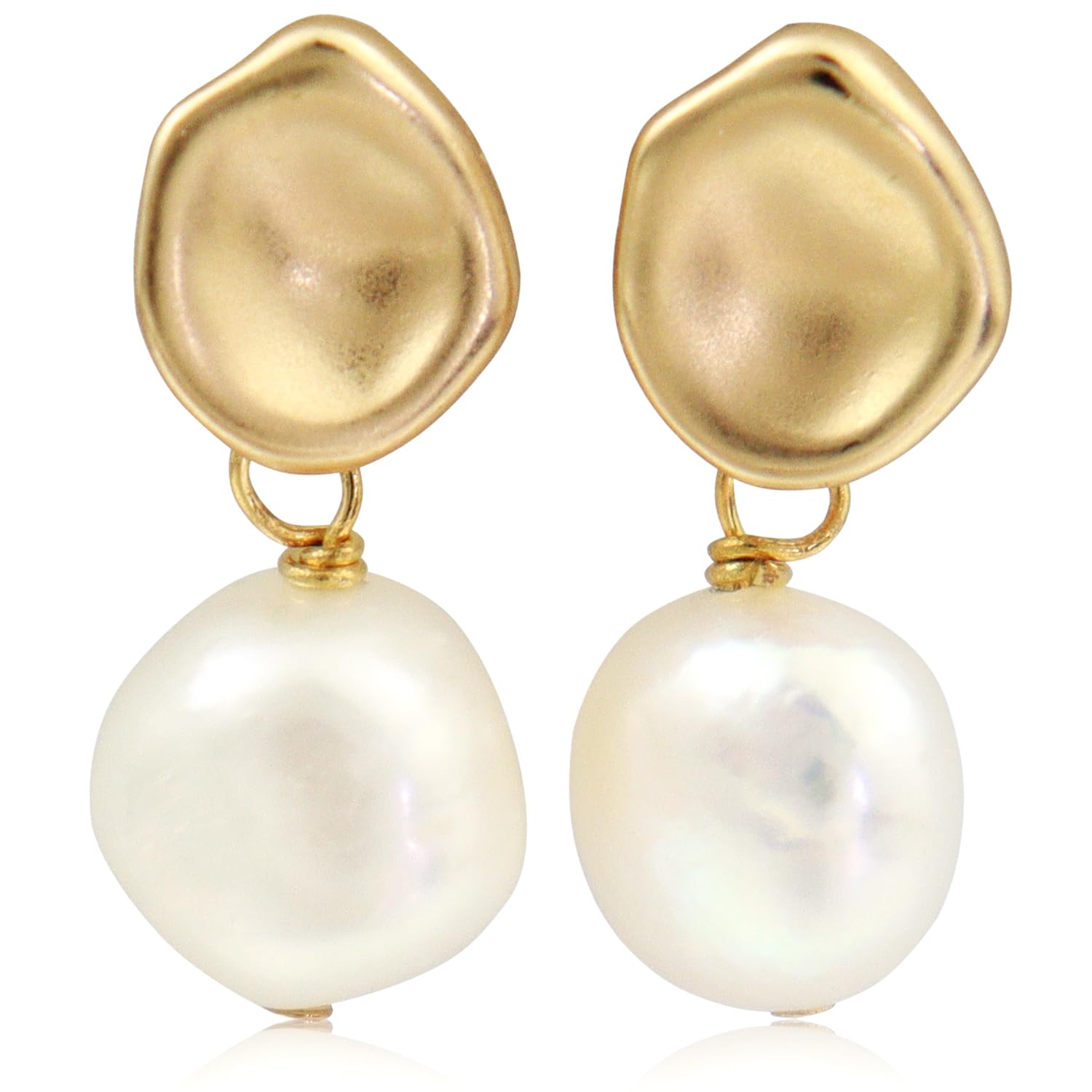 LIHELEI Pendientes de Perlas para Mujer, Oro de 18 Quilates con Circonita Cúbica, Perlas Cultivadas de Agua Dulce de 10mm Pendientes de Plata 925, Regalo de Joyería para Mujeres y Niñas