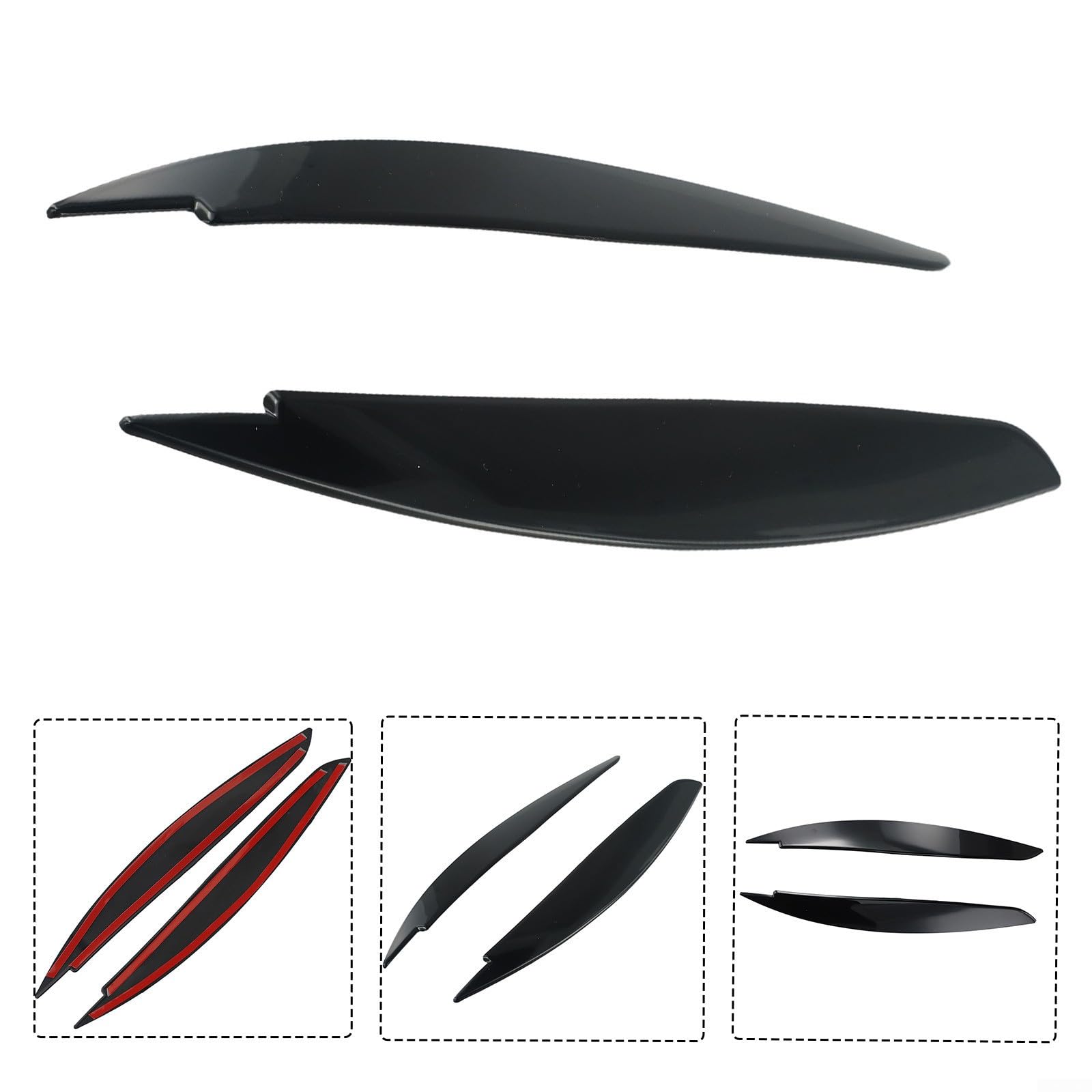 Pegatinas de plástico negro para cejas, faros delanteros, para BMW Serie 1 E87, E88, E81, E82, párpados, cejas 2008 – 2008 – 13