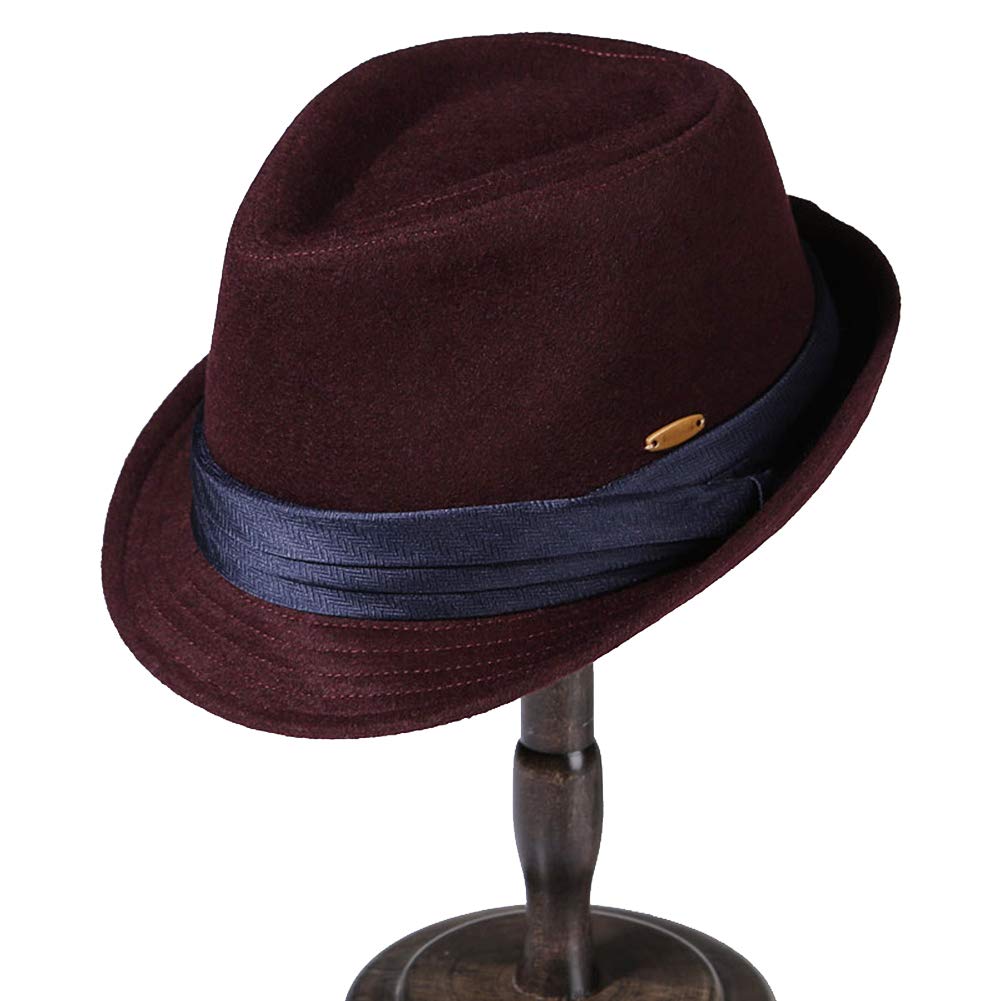 DongBao Panama da Uomo in Feltro, Cappello Fedora,con Tesa Larga, Stile Elegante per Adulti, Ragazzi e Uomini,Cappello Invernale Caldo