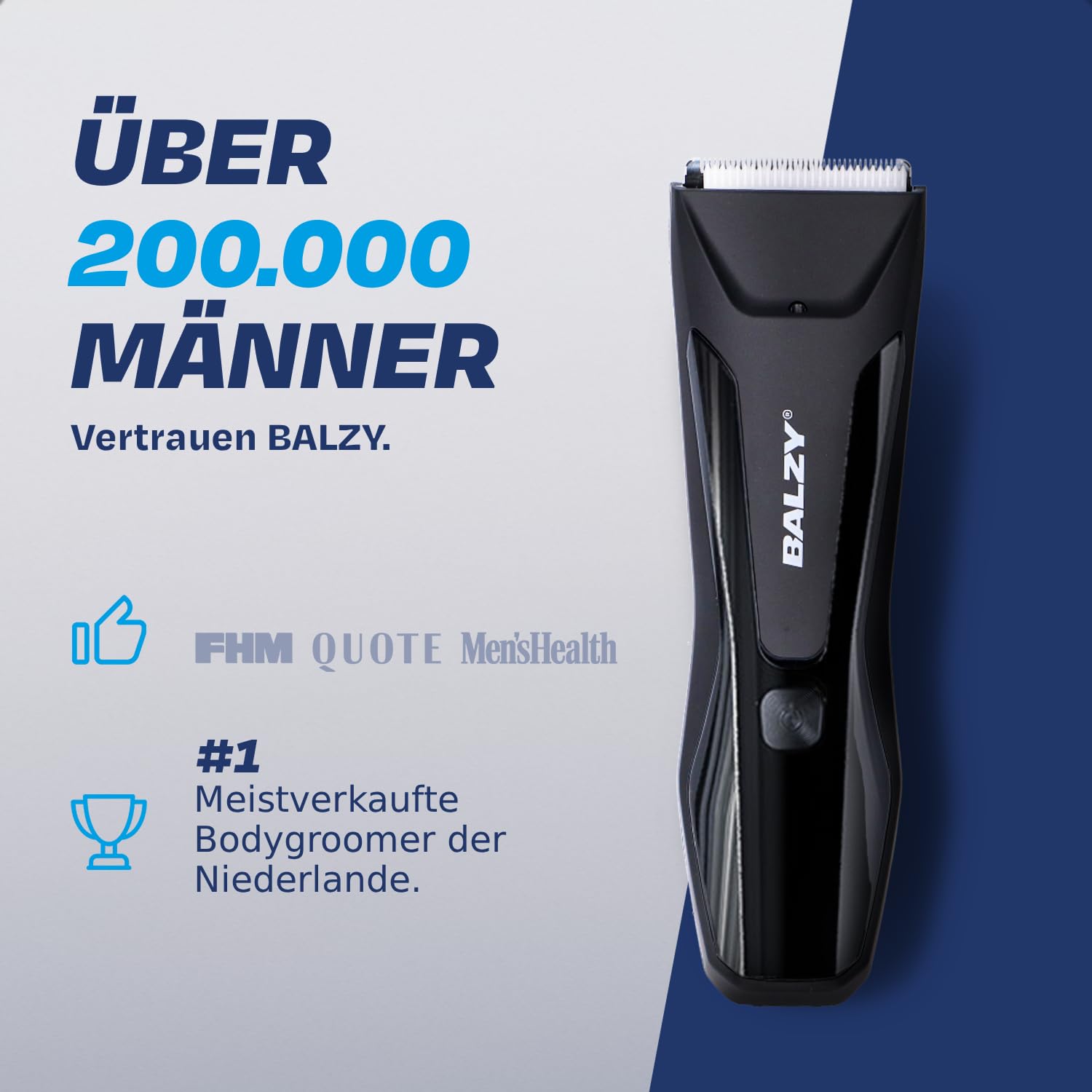 BushBuster® 4.0 Intimrasierer für Männer, Körperhaartrimmer für Brust, Rücken, Beine, Achseln & Intimbereich, Nass & Trocken, SafeShave™, Keramikklinge, USB-C, 90 Min. Laufzeit, IPX7