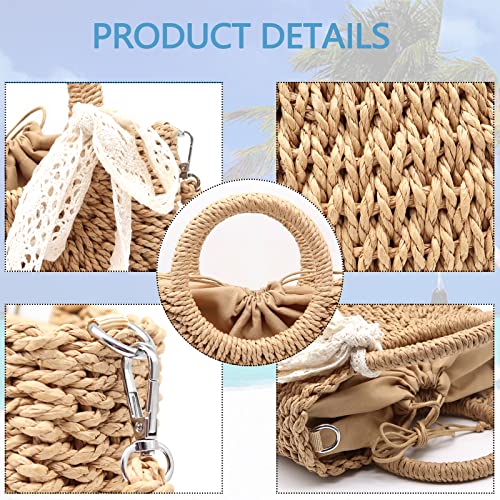 Bolso de mano clutch de paja para verano miniatura 6