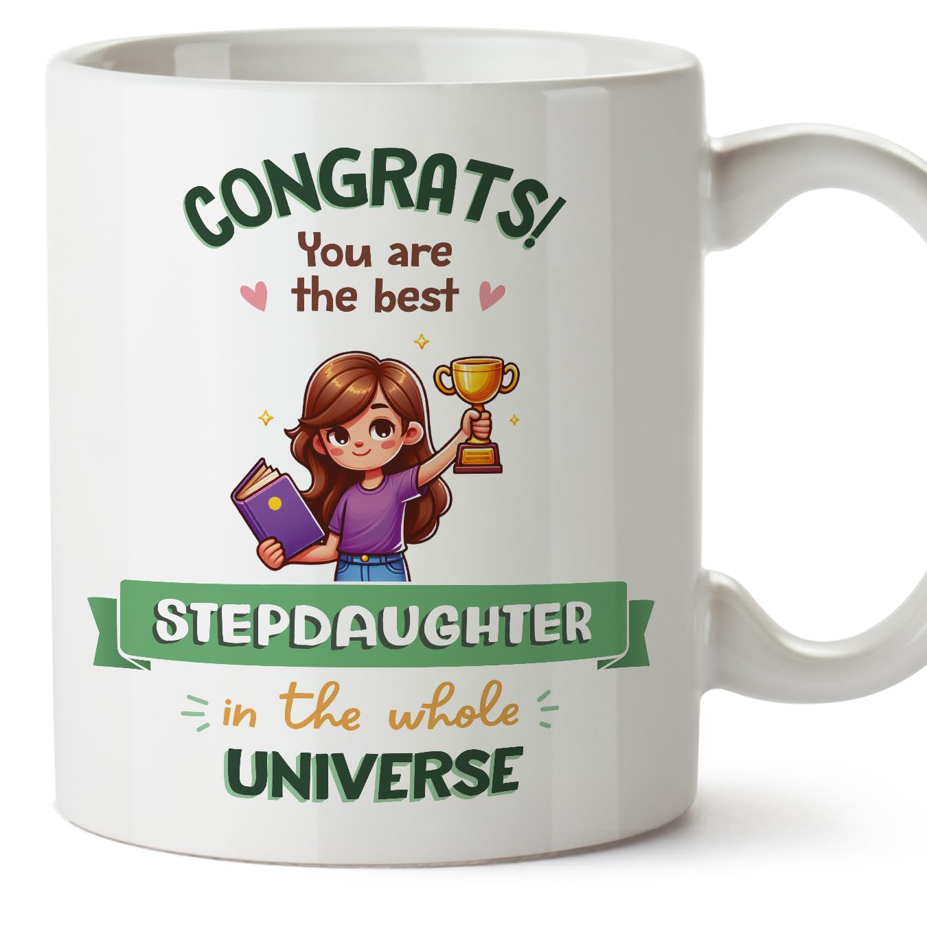 MUGFFINS Stepdaughter Mug - in English - Best in Universe Trophy - Funny Gift - Ceramic 11oz Mug — image 1