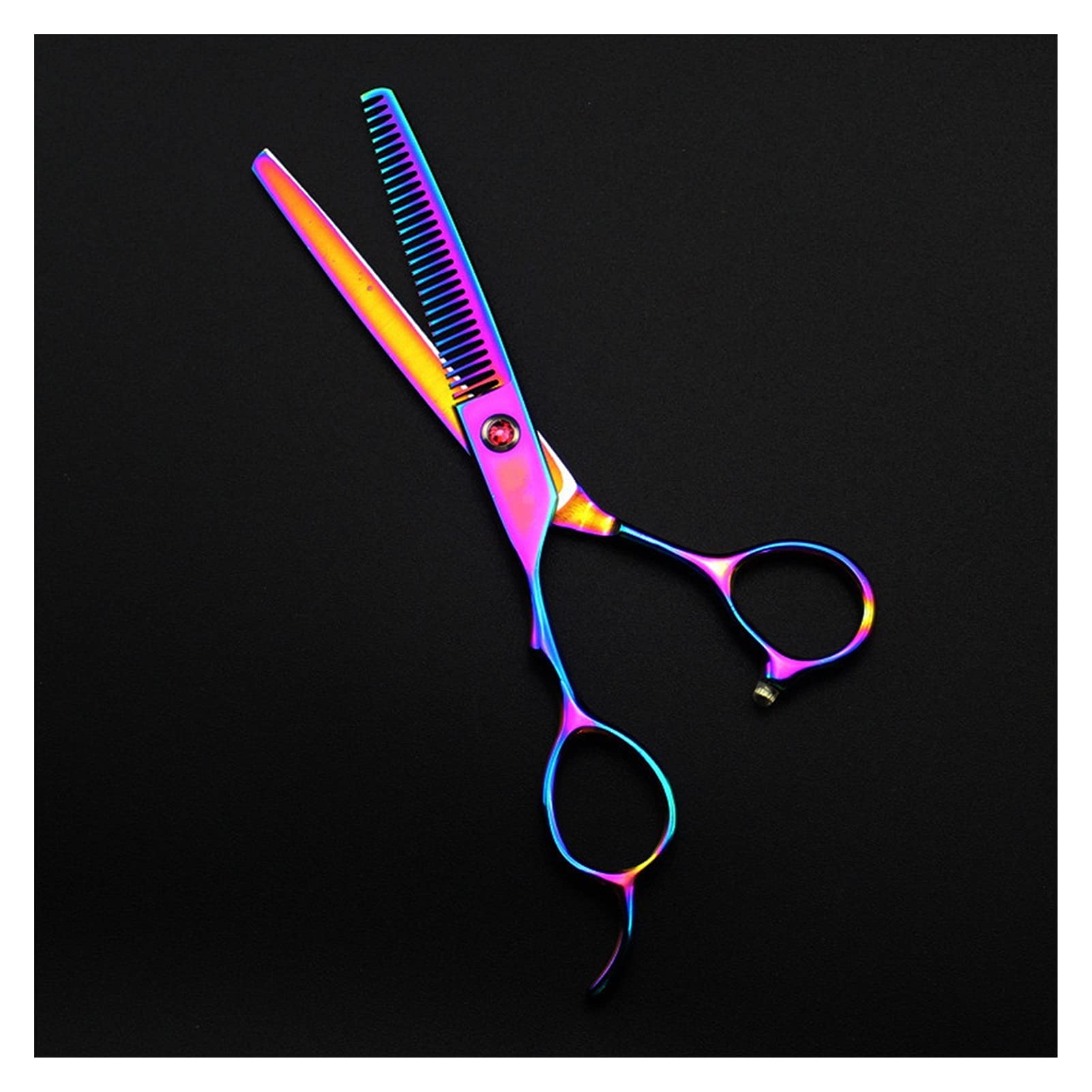 6 Zoll Haarschneideschere für Linkshänder, Rainbow Friseurschere, Haarschneideschere zum Ausdünnen der Haare, Friseurschere, Haarschneideschere，6 Inch Thinning B