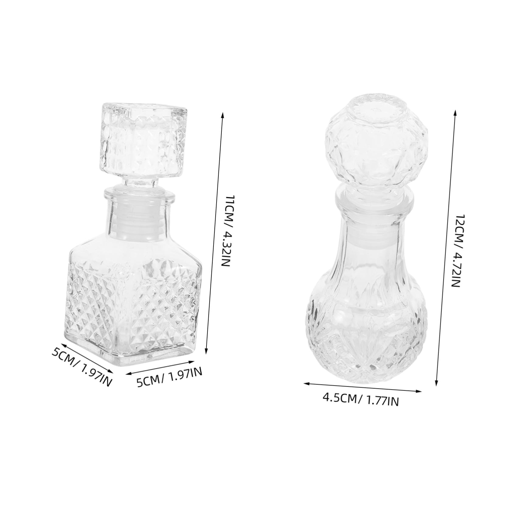 Ipetboom Lot de 6 Carafons à Vin en Verre Transparent 50 Ml, Aérateur, Accessoires pour Whisky, Bouteilles Décoratives Compactes pour Dégustation et Conservation des Spiritueux