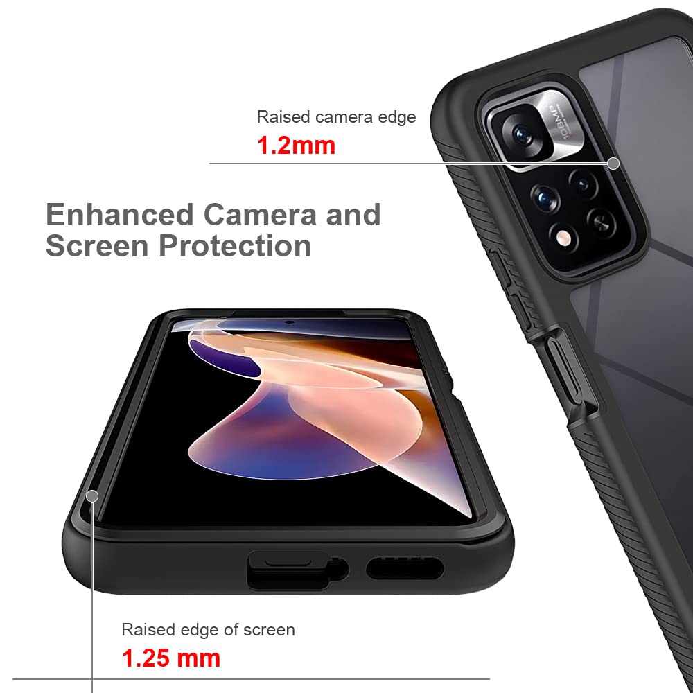 Cover XINNI Per Xiaomi Redmi Note 11 Pro 4G/5G | Antiurdo 360° Con Protezione Schermo Integrata | Nero - 2