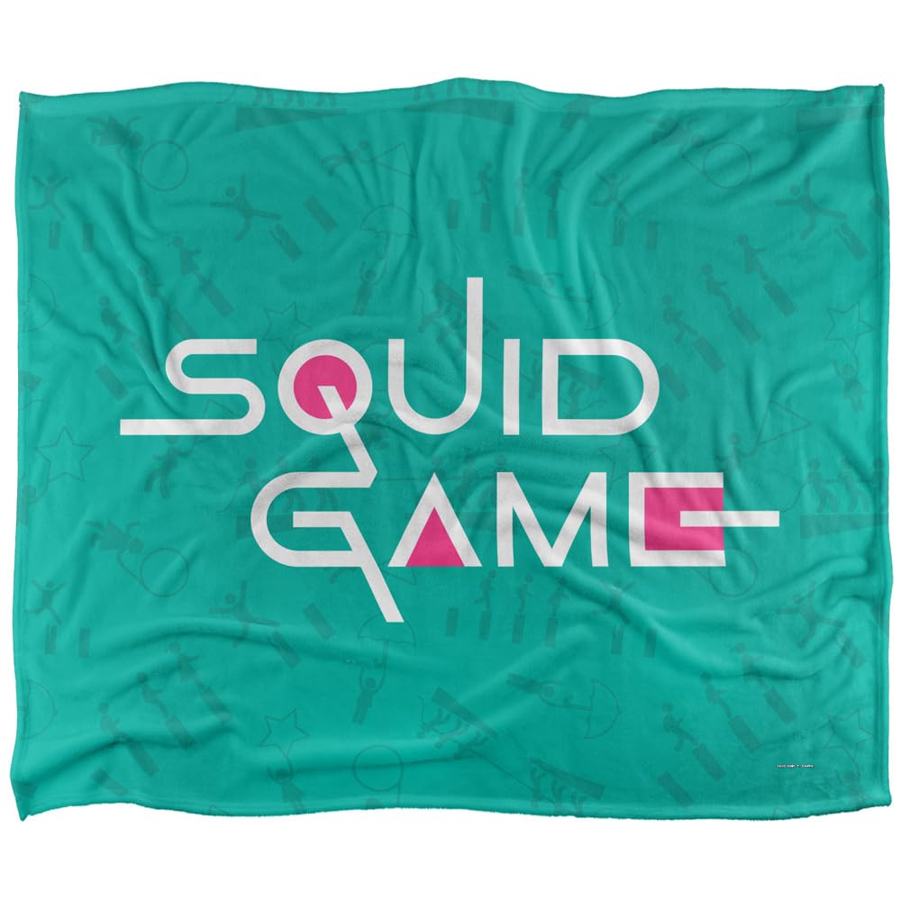 Squid Game Aqua Logo Coperta super morbida al tatto setoso – 152 x 127 cm