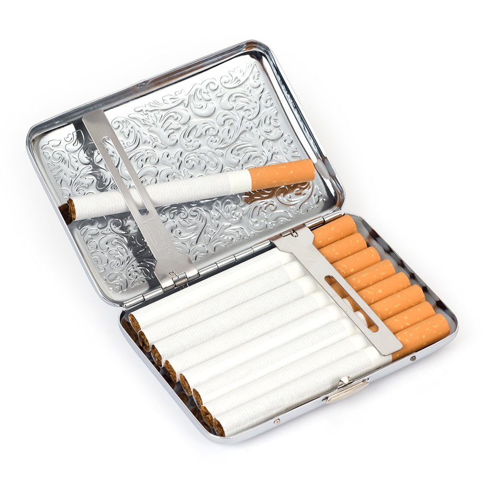 Team pistol Pure Copper Metal Cigarette Case Holder Box Holds 16