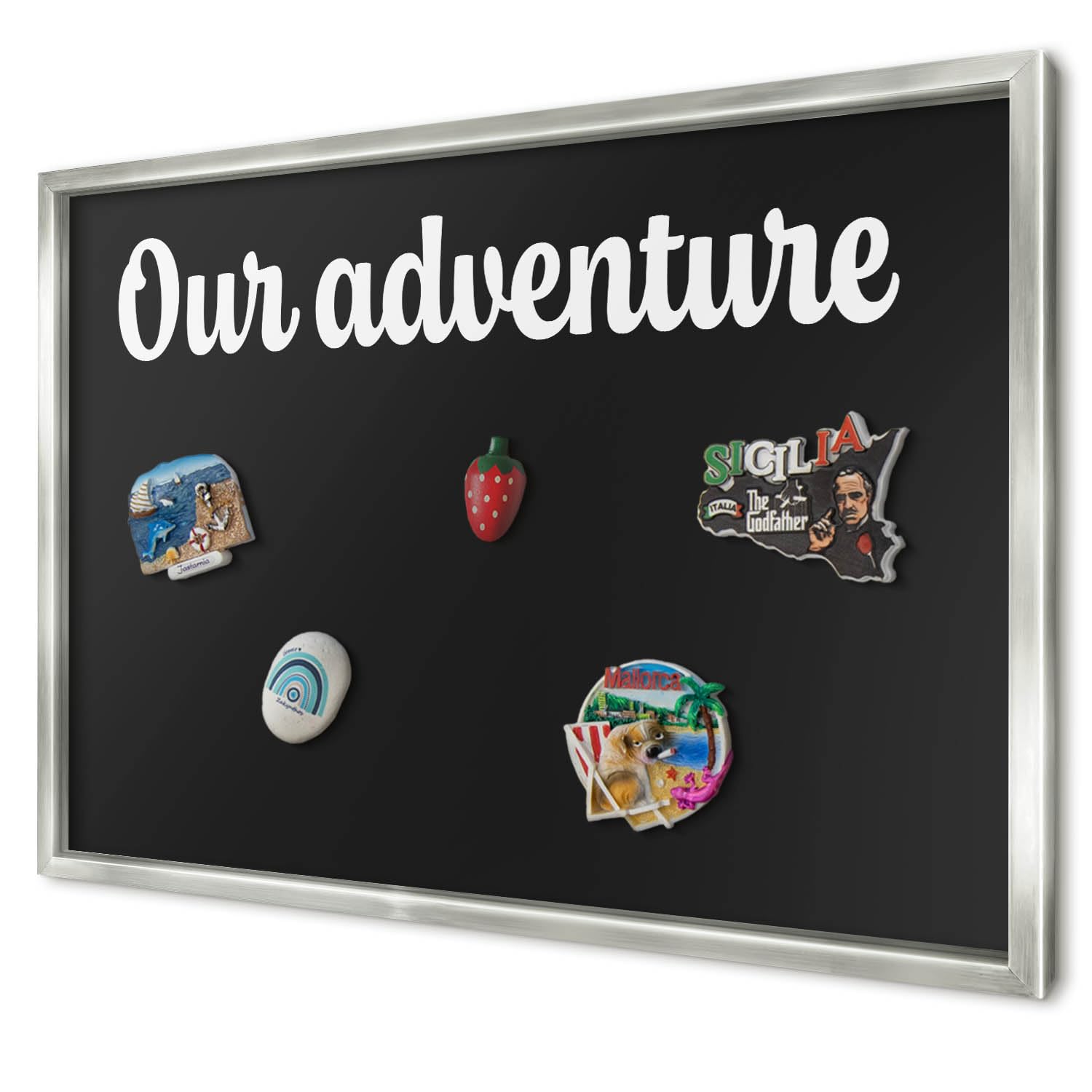 Explorer Magnetic Board 60x40 cm | Silver Frame | Our Adventure